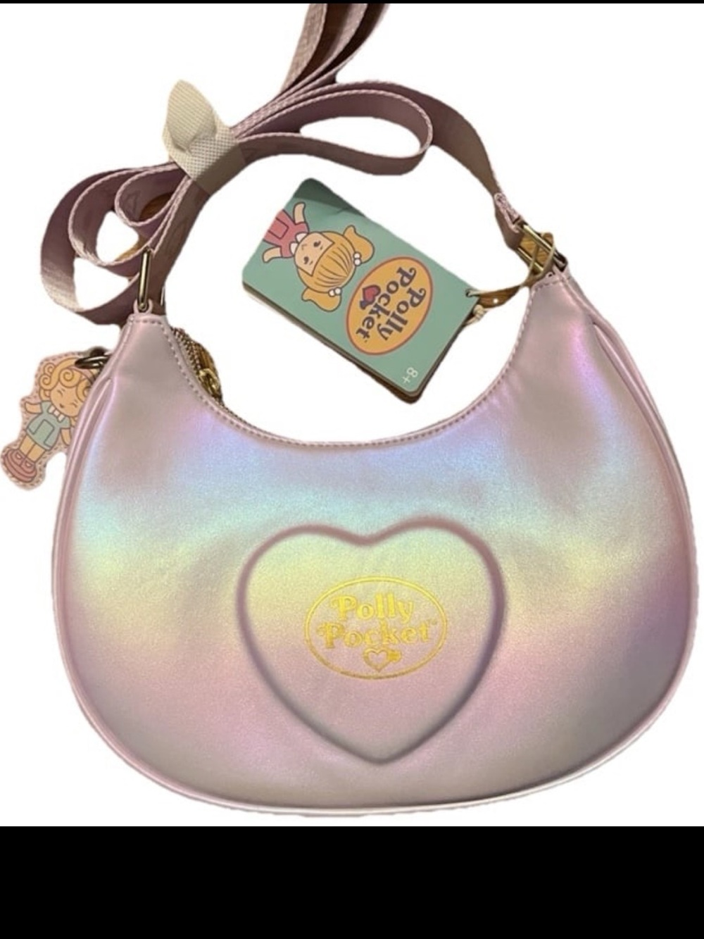 Loungefly Polly Pocket Iridescent Pink Crossbody Bag